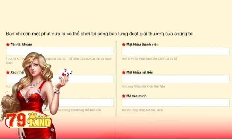 Các lưu ý khi tạo tài khoản 79King